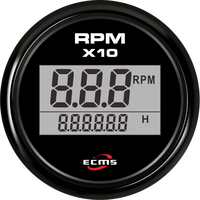 Nouveau tachymètre numérique étanche ECMS 52 mm, compteur de tours, jauge de régime avec compteur d'heures, 9990 tr/min, 9-32 V, rétroéclairage