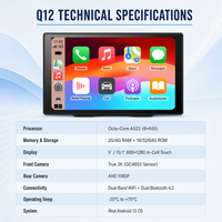 Tragbares Android 13 Autoradio mit 9 Zoll IPS-Display, FM-Transmitter, GPS-Navigation, CarPlay, Android Auto und Rückfahrkamera