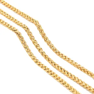 4mm Size width Europe hot sale diy accessories 2024 trendy fashion necklace gold plated stainless steel plain screw chain