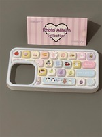 Dessin animé drôle clavier stéréoscopique étui de téléphone pour iPhone 16 16PM 15 15PM 14 13Pro 12 coque irrégulière coque de protection à la mode