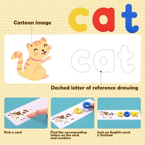 Juguetes Educativos <span class=keywords><strong>de</strong></span> Papel para Preescolar, Juego <span class=keywords><strong>de</strong></span> Combinación <span class=keywords><strong>de</strong></span> Letras y <span class=keywords><strong>Palabras</strong></span> Visuales para el Aprendizaje <span class=keywords><strong>de</strong></span> Ortografía Infantil - Product Image 3