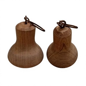 Handcrafted <b>Wooden</b> Engraved Hanging Bell Ornament Christmas Theme Traditional Design High Quality Ceiling Mount Home Decoration - Product Image 2