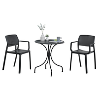 Ensemble de meubles de jardin en PP et table en métal, ensemble de salle à manger 2+1 pour balcon extérieur