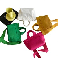 Tas Tote Kanvas Mini Berbagai Warna dengan Logo Kustom, Ringan, Ramah Lingkungan, untuk Belanja, Perjalanan & Kegunaan Sehari-hari