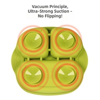 Produits pour bébés personnalisés, assiette carrée en silicone liquide bicolore, assiette à ventouse intégrée anti-chute pour les tout-petits, alimentation des nourrissons