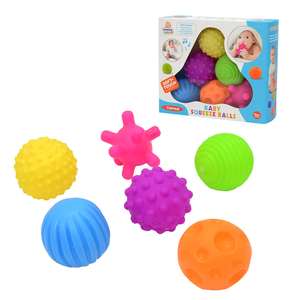 Juego de 6 Pelotas para Bebés, Desarrolla los Sentidos Táctiles del Bebé, Pelotas de Tacto Suave para Bebés, Pelotas de Masaje para Entrenamiento, Juguetes para Niños - Product Image 1