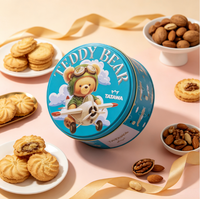 Boîte en métal ronde personnalisée de qualité alimentaire pour biscuits, gâteaux de lune, emballage cadeau, boîte de rangement, boîte à thé