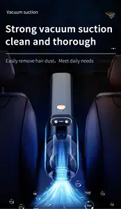 Nexest Haoyu-Aspiradora de mano inalámbrica de largo alcance, aspiradora de coche con luces LED duales, de bajo ruido y largo alcance