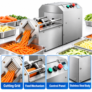 Coupe-lanières automatique pour légumes et fruits, machine à découper en lanières en acier inoxydable pour la restauration commerciale - Product Image 2