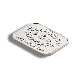 Exquisite Customized Logo Metal <b>Silver</b> Color Rectangle Office Name Badge - Product Image 4