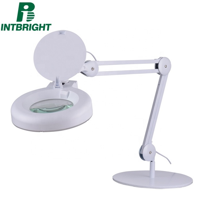 Optical test Equipment 5X Diopter Foldable Magnifying Glass Lamp Jewellers Loupe LED Table Lamp with Magnifier