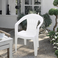 Chaise en plastique blanche empilable moderne pour jardin de villa extérieure de style chinois
