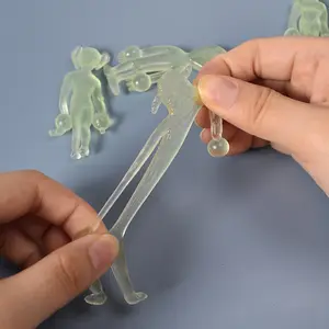 Hot New Item Glow in the Dark Plastic Soft Tpr Sticky Stretchy Joke Jelly Toy Glowing Halloween Skeleton Toys