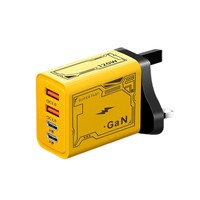 Adaptor charger lipat tipe C 65W, charger 12 volt 65 watt, adaptor AU, colokan dinding USB tipe C ganda untuk charger