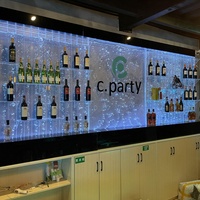 Étagères murales pliables en acrylique avec lumières LED contemporaines à changement de couleur, étanches, à prix d'usine, pour bar à bulles d'eau dansantes d'intérieur