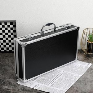 Porte-documents en aluminium argenté <span class=keywords><strong>de</strong></span> 15 pouces pour ordinateur portable avec côtés rigides et serrures à combinaison Mallettes à outils en aluminium - Product Image 5