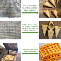 Cône de crème glacée au sucre Stroopwafel industriel automatique forme de rouleau d'oeuf faire machine à gaz machine inde