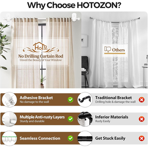 Hot bán góc tế bào Rèm theo dõi đường sắt Telescopic Curtain rods Set cafe Rod - Product Image 3