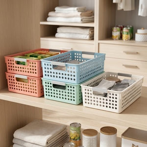 Cestino portaoggetti in plastica PP portatile, colorato, personalizzabile, di alta qualità, organizer da scrivania, contenitore per <span class=keywords><strong>giocattoli</strong></span> e articoli vari per l'asilo. - Product Image 1
