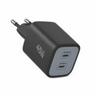 Chargeur USB-C GaN 45W pour deux appareils, chargeur de téléphone rapide PD3.0 PPS, prise murale EU avec design compact, personnalisation de la marque OEM
