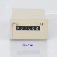 Compteur totalisant électromagnétique miniature CSK6-YKW compteur d'impulsions magnétique à 6 chiffres compteur de poinçon électronique numérique DC12V/24V