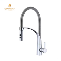 Nouvelle conception de robinet de cuisine monotrou avec plaque de fixation, mitigeur d'évier de cuisine à levier unique, eau chaude et froide, finition nickel brossé