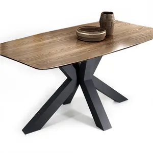 Gambe cromate per tavolo da pranzo rettangolare in acciaio inossidabile con piedini in metallo per mobili da ufficio