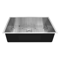 Éviers de cuisine en acier inoxydable SUS 304 faits à la main de 32 pouces à montage sous plan, norme américaine CUPC, en provenance de Thaïlande