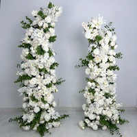 Bruidsboog bloemstuk witte zijden kunstbloemen boog achtergrond buiten decoratie kunstmatige bruidsbloemen bogen decoratie