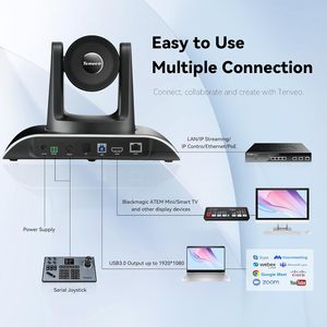 Caméra PTZ TEVO-VHD20H 20x numérique avec suivi automatique IA à 350 degrés, rotation Full HD, USB HDMI, pour visioconférence - Product Image 5