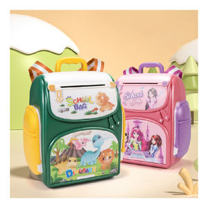 Hucha de regalo para niños con dibujos animados, máquina enrolladora segura con contraseña, hucha de cajero automático, mochila de plástico portátil para niños - Product Image 2