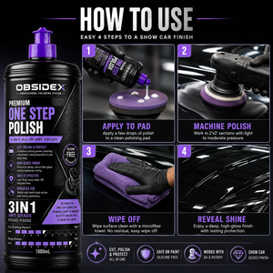 OBSIDEX พรีเมี่ยม วัน สเต็ป พอลิช – 3-in-1 ขัด, ขัดเงา และปกป้อง, กำจัดรอยหมุนและคราบออกซิเดชั่น, ให้ความเงางามแบบกระจก - Product Image 5