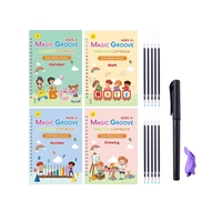 Cahier de pratique magique réutilisable avec impression en anglais Cahier d'activités de calligraphie pour enfants