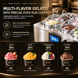 Machine à gelato verticale à refroidissement par air avec contrôle de la production en surplus, congélateur commercial à agitation continu, machine à glace dure professionnelle - Product Image 4
