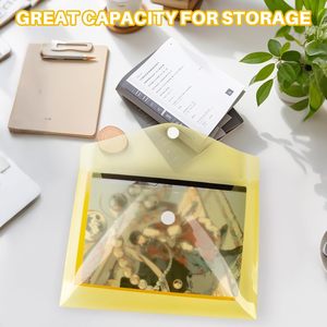 Clear Plastic Envelope <strong>Folders</strong> with Closure A4 Letter Size Waterproof Reusable <strong>for</strong> School Office Home <strong>Documents</strong> - Product Image 4