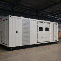 Genset Kontainer Diesel Tipe Silent Daya Utama 1200kw 1500kVA 60hz 400V Efisiensi Tinggi dengan Auto Start untuk Pusat Data