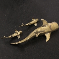 Ornements en laiton de requin Décoration de voiture Cadeau Statue de requin Artisanat