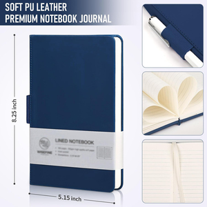 Customised Logo Luxury Pu Leather Hardcover Notebook Planner with Sewing Binding and Pen Gift Set Certified Customizable Size - Product Image 3