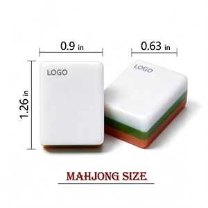 Ensemble de Mahjong Américain de Luxe Moderne à Trois Couches en Acrylique Orange, Vert et Blanc avec Tuiles Dragon, Bambou et Lotus pour le Divertissement et le Poker - Product Image 3