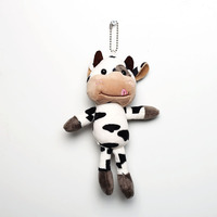Coolbaby Porte-clés en peluche personnalisable fait main au crochet, jouet vache lesté, mignon, en coton, jouet animal, poupée douce, porte-clés Kawaii
