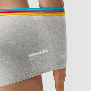 Calzoncillo bóxer de cintura arcoíris con logotipo personalizado, calzoncillos de pierna corta transpirables, ropa interior de algodón orgánico para hombre, bóxer de alta calidad para hombre - Product Image 4