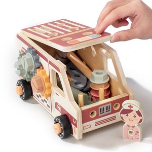 Nuovo Stile 2026 Giocattoli in Legno Fai-da-Te per Bambini, Set di Riparazione con Viti e Dadi, Divertente Gioco di Auto della Polizia - Product Image 1