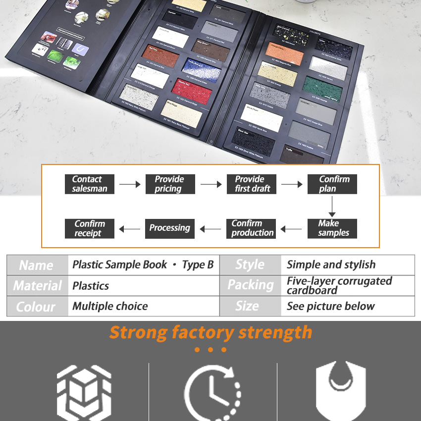 High Quality Custom Display Rack Plastic Marble Mosaic Catalogue Case Granite Stone Sample Folder Box Tile Quartz Samples Book