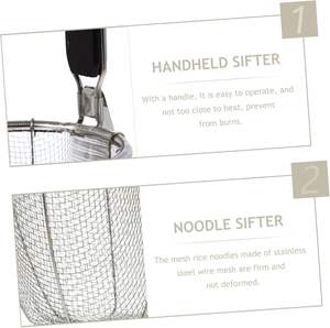 Küche Edelstahl Mesh Spider Sieb mit Kunststoff griff für Pasta Nudeln Kochen Nudel sieb Küchen sieb Körbe - Product Image 4