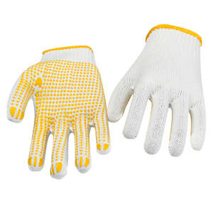 Guantes de Trabajo Reutilizables Flexibles de PVC con Puntos, Guantes de Seguridad de Algodón y Poliéster Tejidos sin Costuras para Logística, Construcción e Industria - Product Image 3