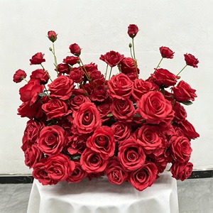 Arreglos Florales Artificiales Personalizables al por Mayor para Bodas, Hilera de Rosas de Seda, Estilo Moderno, Decoración para el Día de San Valentín - Product Image 1