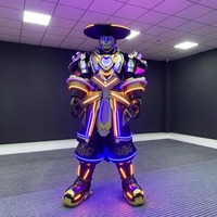 Tenue de danse néon pour adulte avec LED - Armure de samouraï portable, pour scène et spectacles d'anime