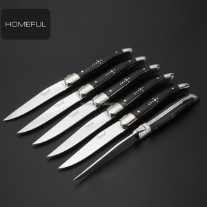 Juego de <span class=keywords><strong>Cuchillos</strong></span> de Lujo para Carne, Cuchillo de Acero Inoxidable, Cuchillo Laguiole con Perno Cruzado, Madera Pakka Gris para Cocinas - Product Image 1