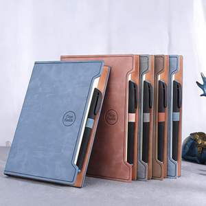 Carnet de notes professionnel haut de gamme en cuir PU A5/B5/A6 avec porte-stylo, reliure cousue, 100 feuilles, couleur personnalisable pour le bureau/l'école - Product Image 1