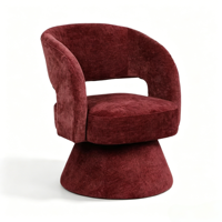 CARLFORD Fauteuil Simple Moderne Minimaliste Design Rouge Chaise de Loisirs Pivotante pour Salon Chambre Durable-pour Appartements Hôtels